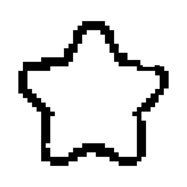 Pixel Línea Brillante Icono Estrella Cielo Vector Ilustración — Vector de stock