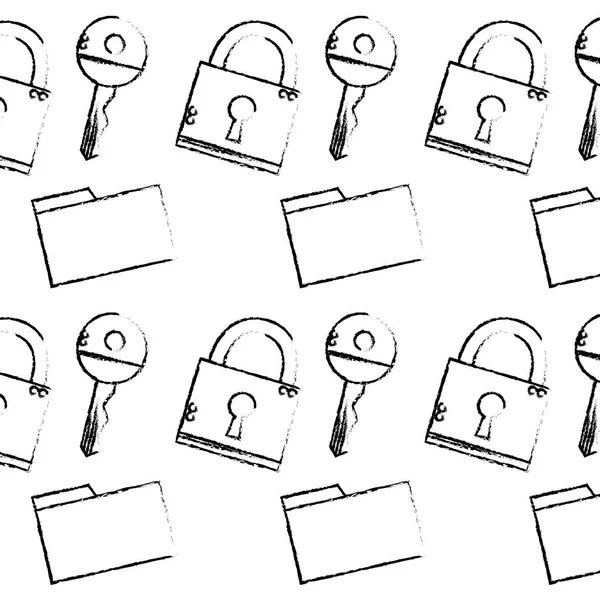 南京錠とキーの背景 ベクトル図 — ストックベクタ