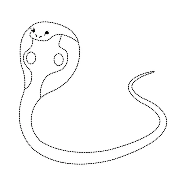 Forma Pontilhada Rei Selvagem Cobra Darger Animal Vetor Ilustração —  Vetores de Stock
