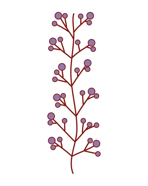 Natuurlijke Plant Met Bladeren Schattige Bloemen Vectorillustratie — Stockvector