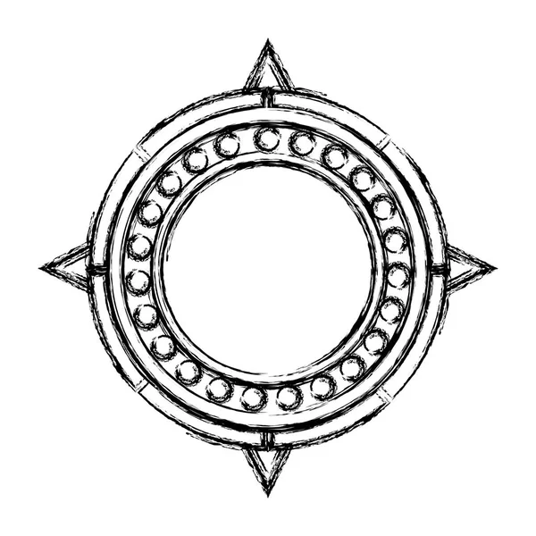 Grunge Soleil Aztèque Culture Traditionnel Symbole Vectoriel Illustration — Image vectorielle