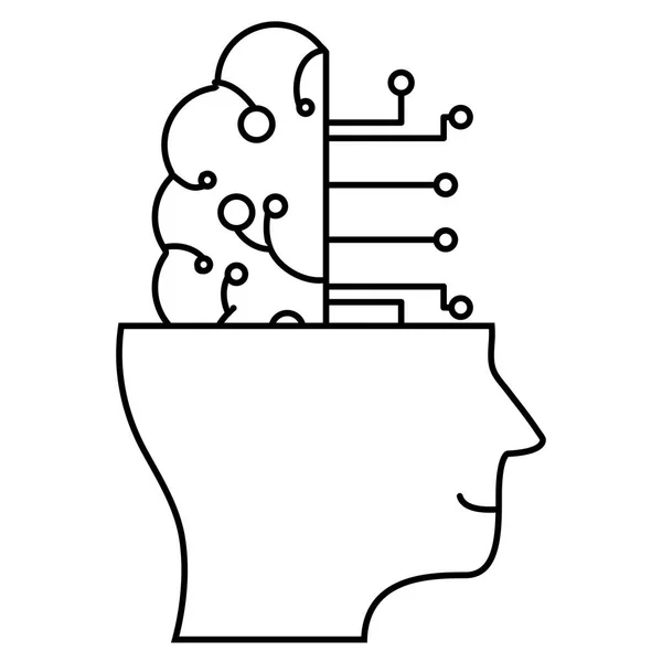 Mozkové Okruhy Strojová Inteligence Technika Vektorové Ilustrace — Stockový vektor
