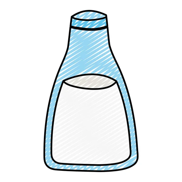 Doodle God Färsk Mjölk Flaska Dryck Vektorillustration — Stock vektor