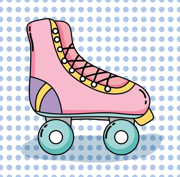 Pop Arte Desenho Animado Bonito Patins Vetor Ilustração Design Gráfico —  Vetores de Stock