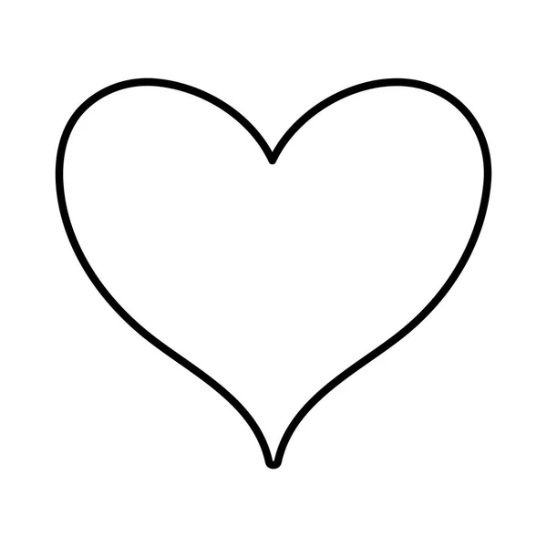 Línea Corazón Símbolo Amor Pasión Estilo Vector Ilustración — Archivo Imágenes Vectoriales