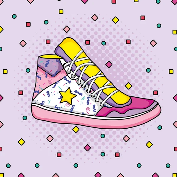 Mode Frauen Schuhe Pop Art Vektor Illustration Grafik Design — Stockvektor