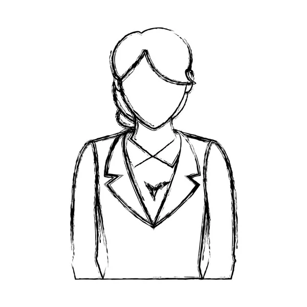 Grunge Femme Médecin Avec Illustration Vectorielle Conception Sans Visage Coiffure — Image vectorielle