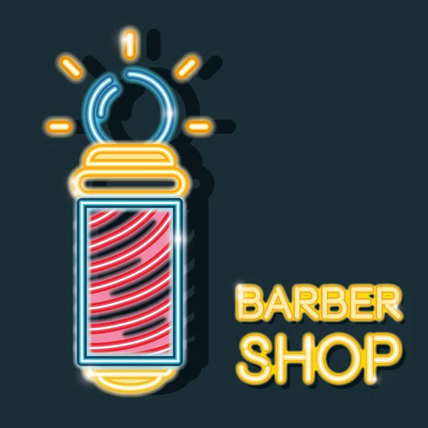 Baber Shop Neon Icon Dekoration Zeichen Vektor Illustration — Stockvektor