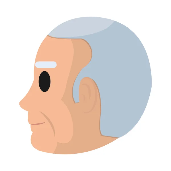 old man head on side with hairstyle vector illustration