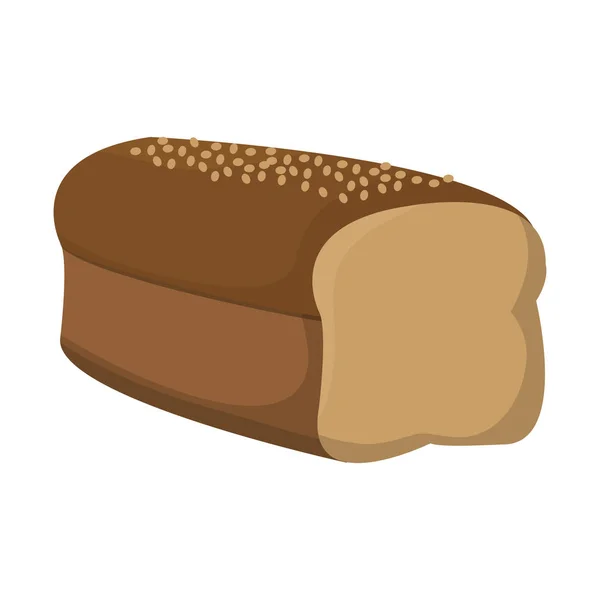 Smakelijk Volkoren Brood Eten Vectorillustratie — Stockvector