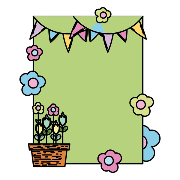 Color Emblem Nature Flower Plant Style Vector Illustration — Stock Vector