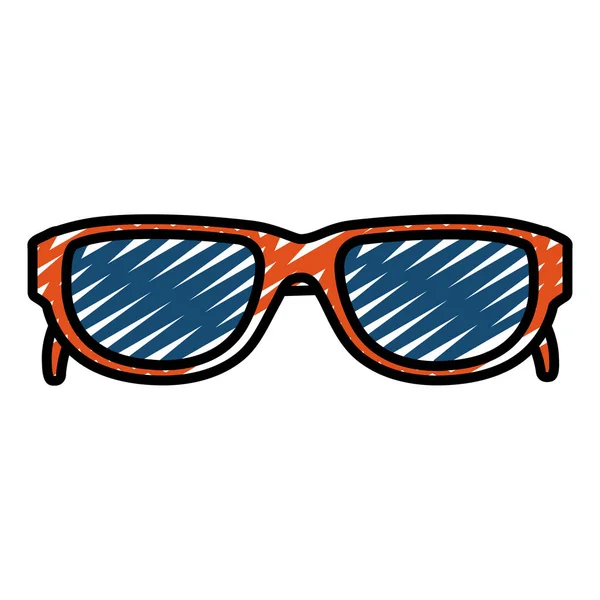 Doodle Optische Sonnenbrille Rahmen Objekt Stil Vektor Illustration — Stockvektor