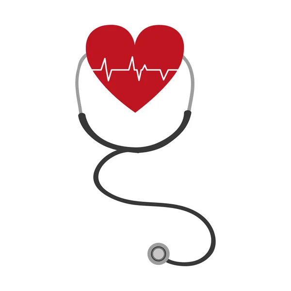 Stethoscoop Tool Kliniek Heartbeat Pulse Vectorillustratie — Stockvector