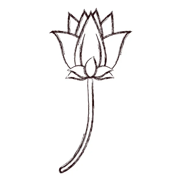 Grunge Ωραίο Λουλούδι Φύση Πέταλα Και Φύλλα Εικονογράφηση Διάνυσμα — Διανυσματικό Αρχείο