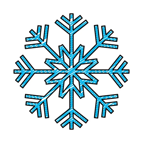 Doodle Natuur Sneeuwvlok Stijl Winter Seizoen Vectorillustratie — Stockvector