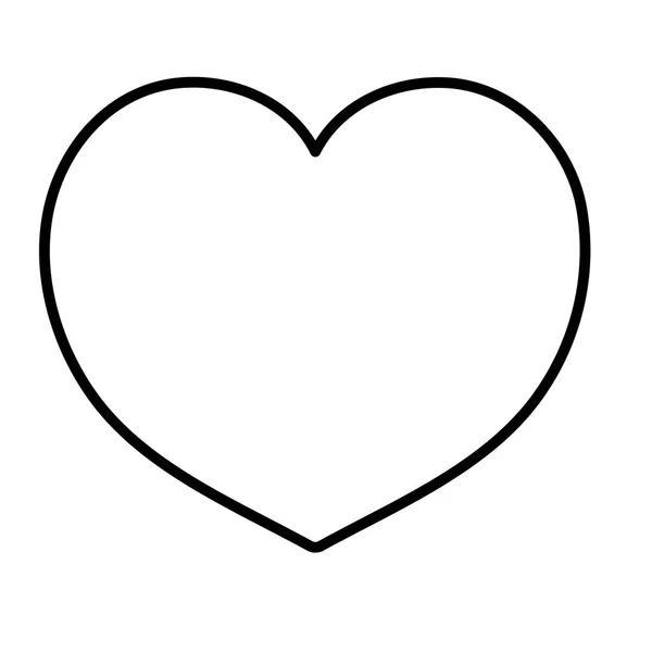 Linia Serca Projekt Symbol Pasji Miłości Ilustracji Wektorowych — Wektor stockowy