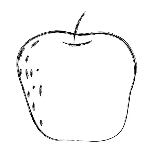 Grunge Delicious Apple Fruit Organic Vitamin Vector Illustration — Stock Vector