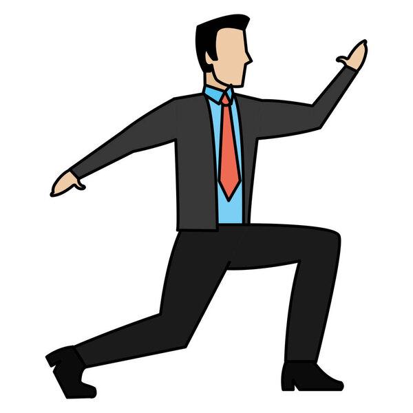 color elegant businessman suit to office success vector illustration