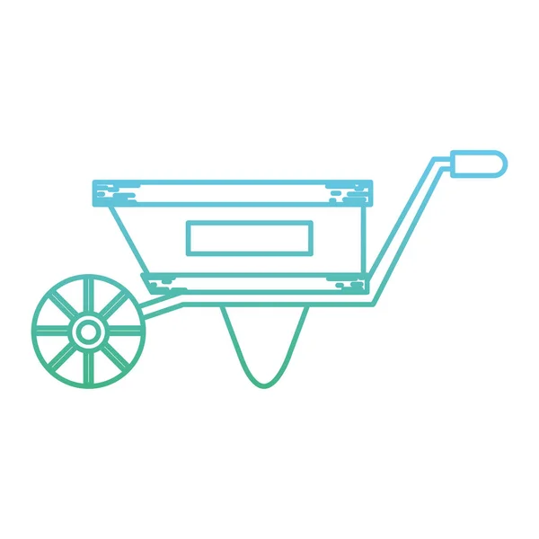 Degraded Line Handcart Transport Service Object Design Vector Illustration — Stock Vector