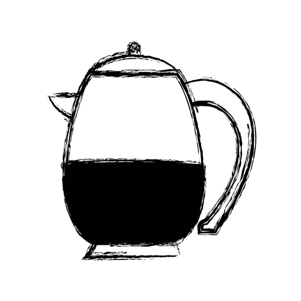 Гранж Травяной Чайник Объект Ароматические Векторные Иллюстрации Напитка — стоковый вектор