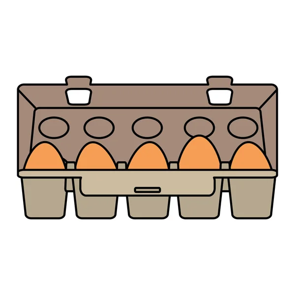 Color Healthy Eggs Protein Breakfast Nutrition Vector Illustration — Stock Vector