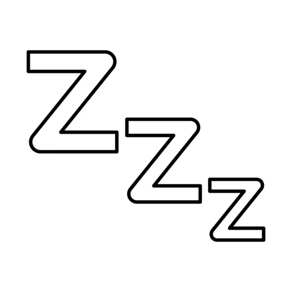 Lijn Zzz Slaap Symbool Naar Nacht Rust Vectorillustratie — Stockvector