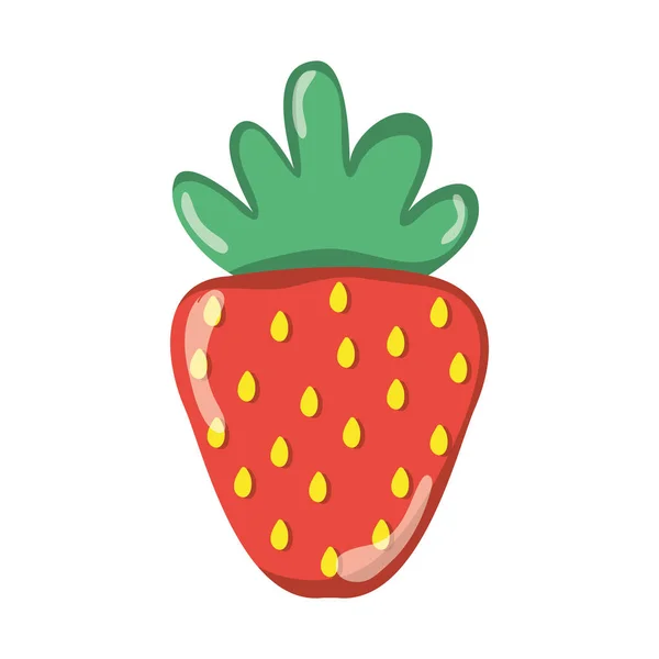 有機イチゴおいしい果物栄養ベクトル図 — ストックベクタ