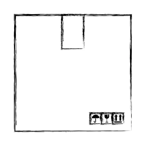 Grunge Caja Cerrada Paquete Objeto Vector Ilustración — Vector de stock