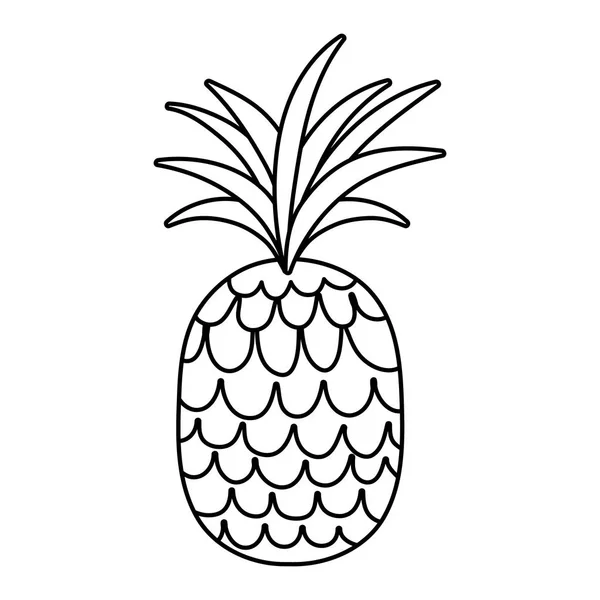Linii Ananas Tropikalnych Owoców Egzotycznych Odżywianie Ilustracja Wektorowa — Wektor stockowy
