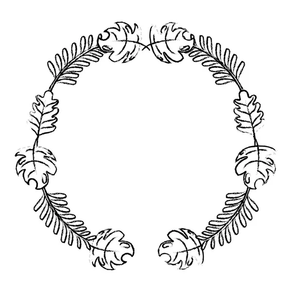 Гранж Пальмы Листья Ботаники Растений Иллюстрация — стоковый вектор