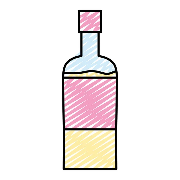 Gribouille Boisson Fraîche Agrumes Sucrés Dans Bouteille Illustration Vectorielle — Image vectorielle