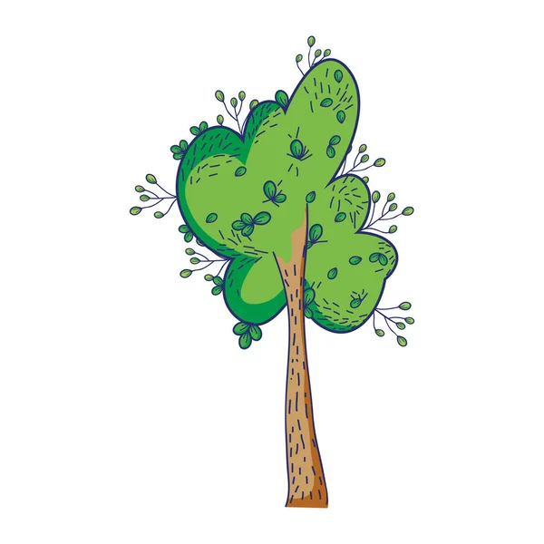 Tropischer Baum Mit Stamm Und Natürlichen Blättern — Stockvektor