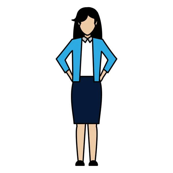 Couleur Élégante Femme Affaires Gestionnaire Professionnel Succès Illustration Vectorielle — Image vectorielle