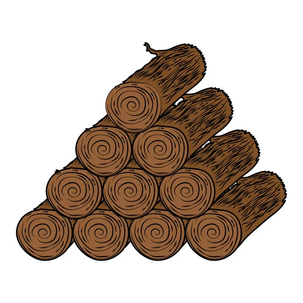 Color Natural Wooden Logs Organic Texture Vector Illustration — Stock Vector