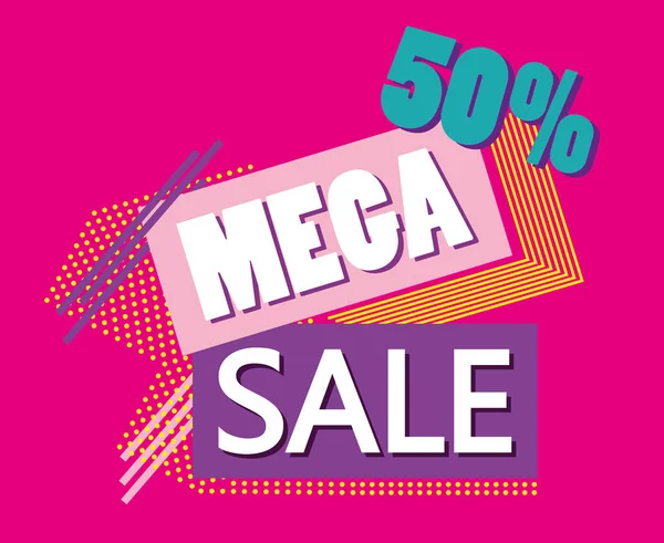 Renkli alışveriş poster vektör çizim grafik tasarım Mega Satış iskontoları