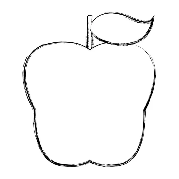 Grunge Läckra Ekologiska Apple Färsk Frukt Vektorillustration — Stock vektor