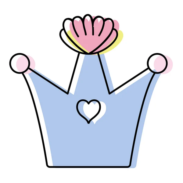 Flyttade Färg Drottning Crown Lyx Smycken Dekoration Vektorillustration — Stock vektor