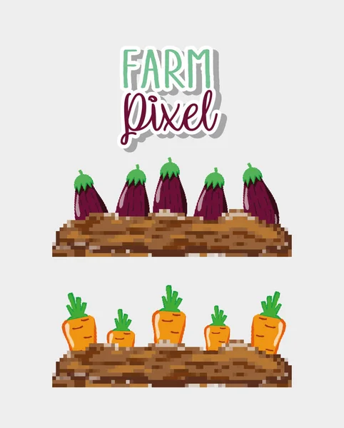 Farm pixel cartoons vector illustration graphic design