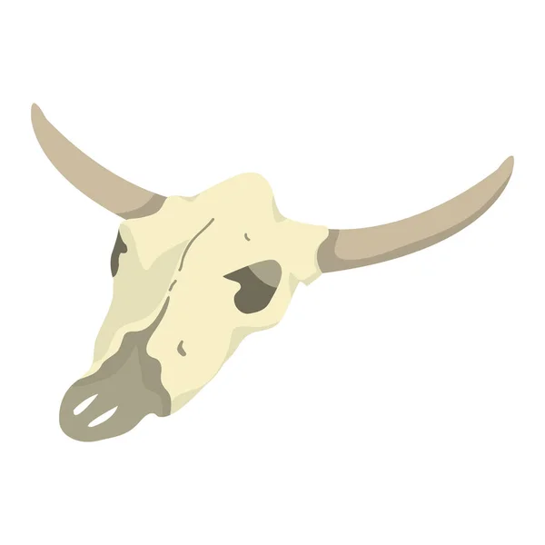 Animal Búfalo Cráneo Muerto Desierto Vector Ilustración — Vector de stock