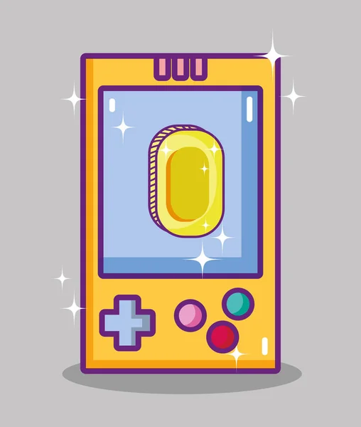 Retro Console Jeu Vidéo Dessins Animés Illustration Vectorielle Graphisme — Image vectorielle