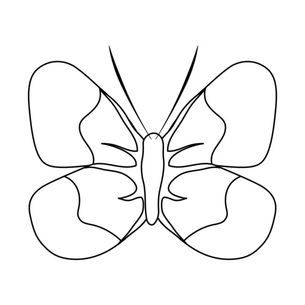 翼スタイルのベクトル図と線美蝶昆虫 — ストックベクタ