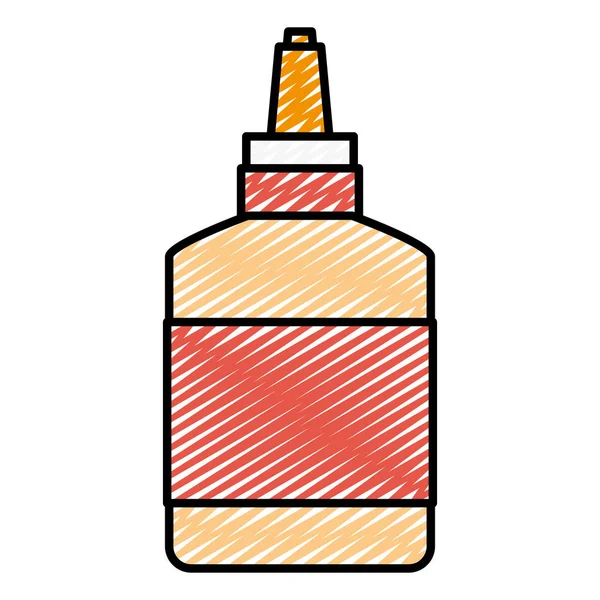 Doodle Creative Glue School Tool Homework Vector Illustration — Stock Vector