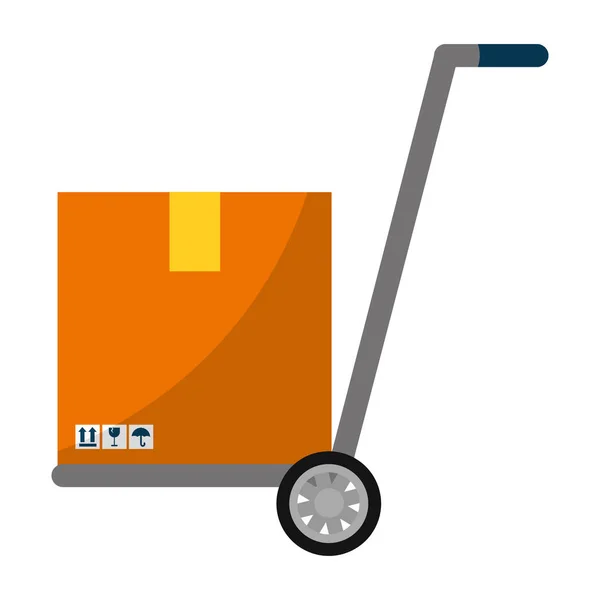 Platform Trolleys Delivery Box Package Vector Illustration — Stock Vector