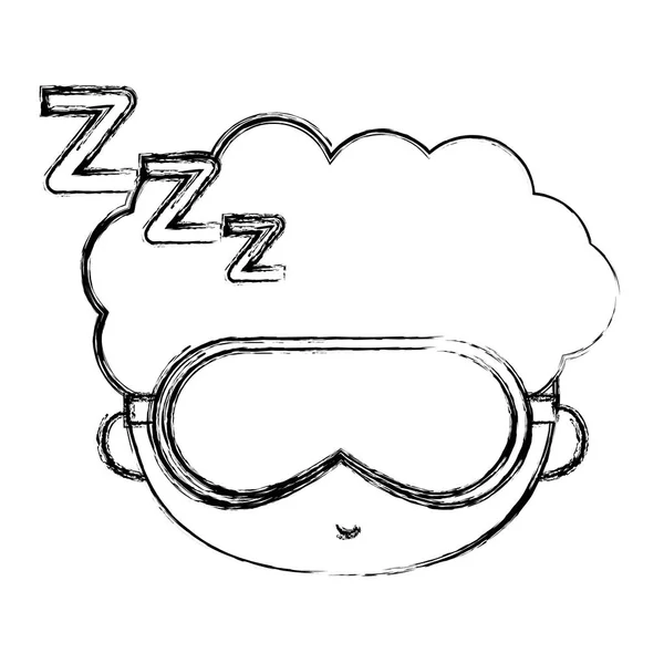 Grunge Αγόρι Κεφαλής Χτένισμα Γυαλιά Ύπνου Διανυσματικά Εικονογράφηση — Διανυσματικό Αρχείο