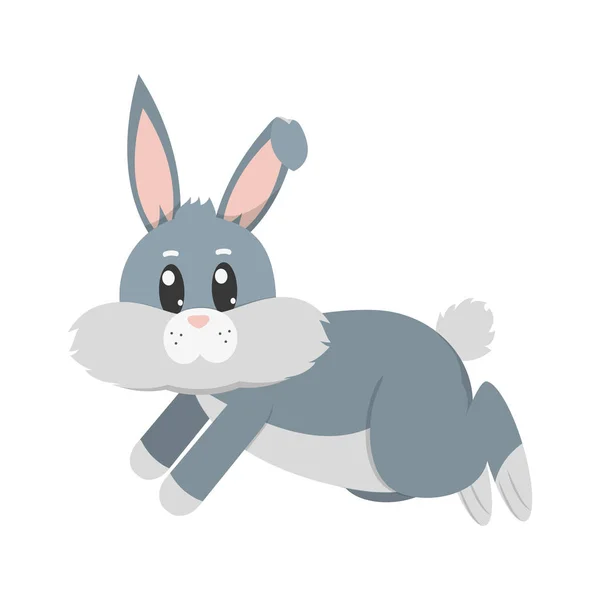 Nice Wild Rabbit Animal Running Vector Illustration — Stock Vector