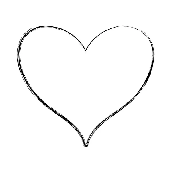 Гранж Сердце Символ Любви Страсти Стиль Векторной Иллюстрации — стоковый вектор