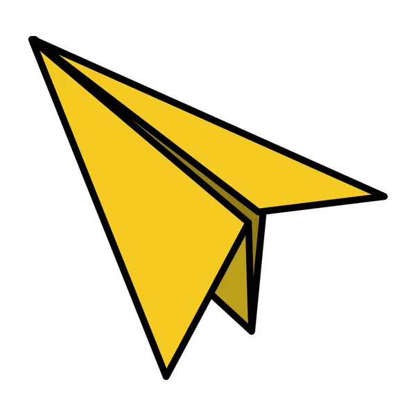 Kleur Papier Vliegtuig Vliegen Origami Object Vectorillustratie — Stockvector