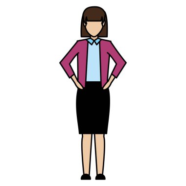 renk şık iş kadını profesyonel Yöneticisi occupacion vektör çizim