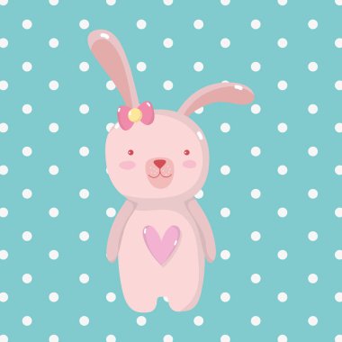 sevimli tavşan kadın happy easter illüstrasyon vektör