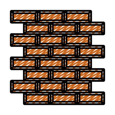 Doodle duvar yapısı tuğla blok doku vektör çizim